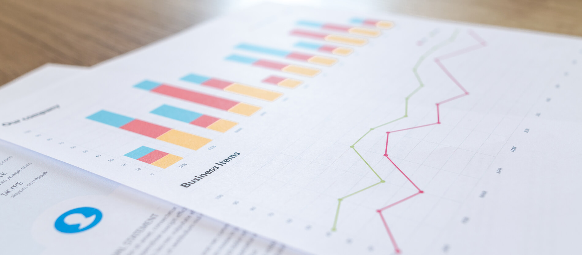 papers showing graphs and analytic data