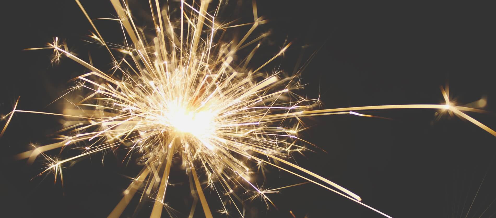 Focus photo of a lit sparkler 