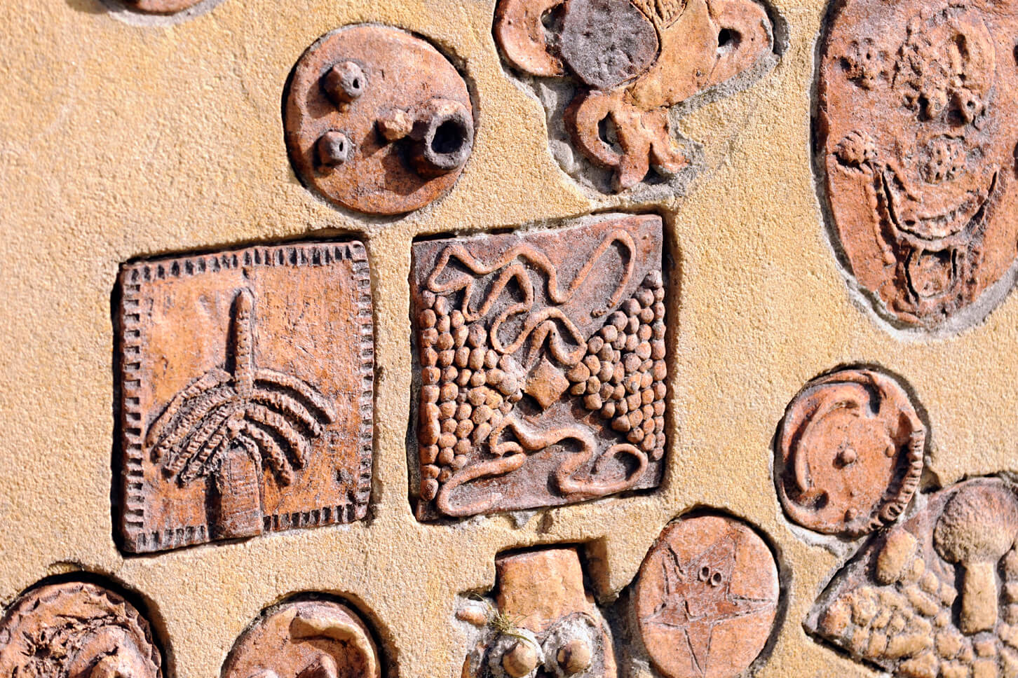 Close up of community wall in High Wycombe located at Newburn Road.