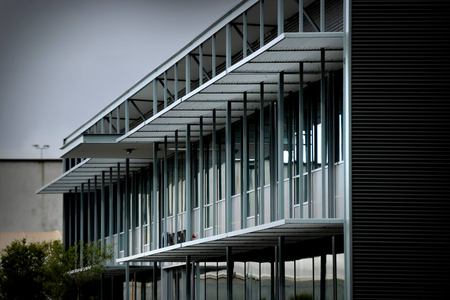 Side view of a multi-storey commercial business building in Access Park located in Forrestfield