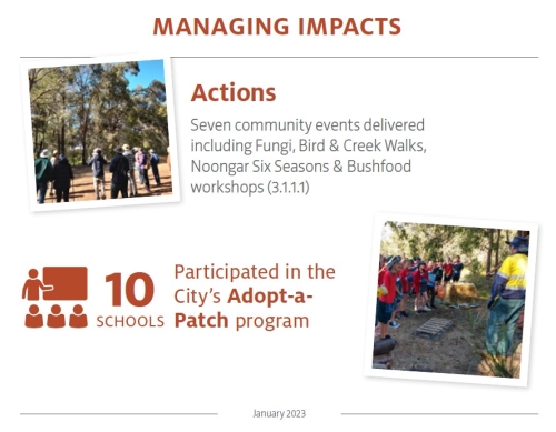 Snapshot of latest LES update for Managing Impacts