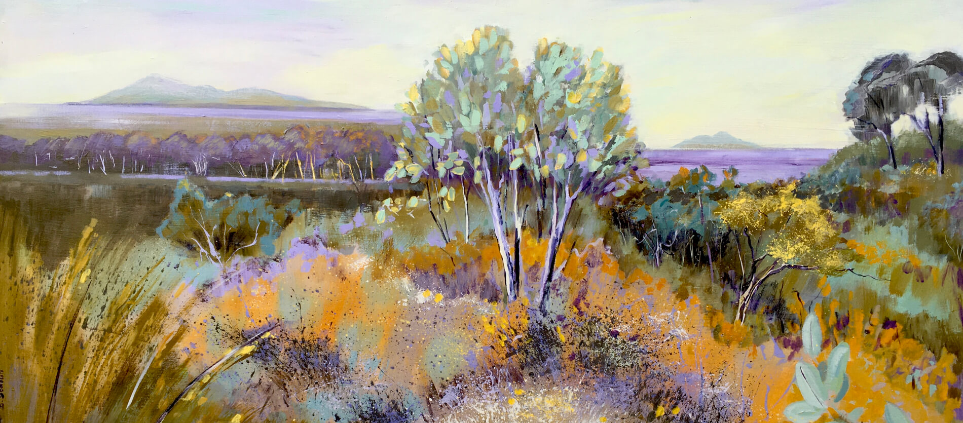 Art: Bridget Seaton - The Good Year, 2021, acrylic on board, 60x121x3cm for Zig Zag Gallery (2023)
