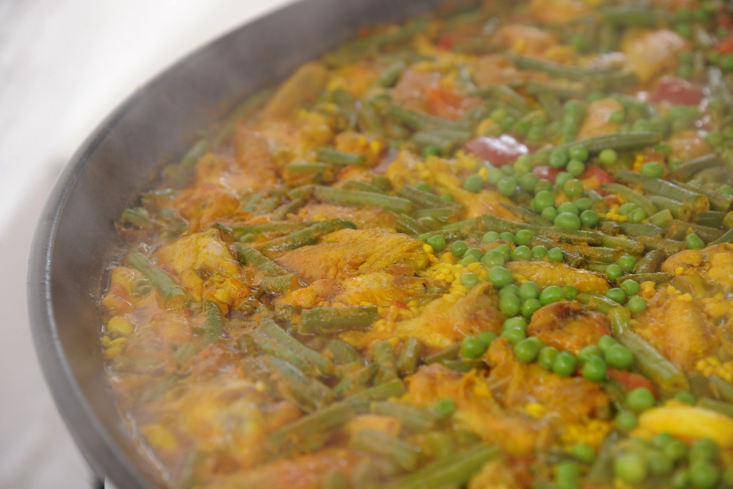 View of some hot cooked food in a bowl