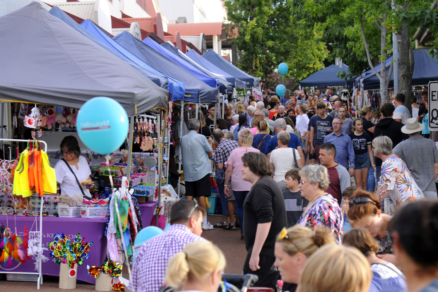 View of Kalamunda Markets stalls in Central Mall