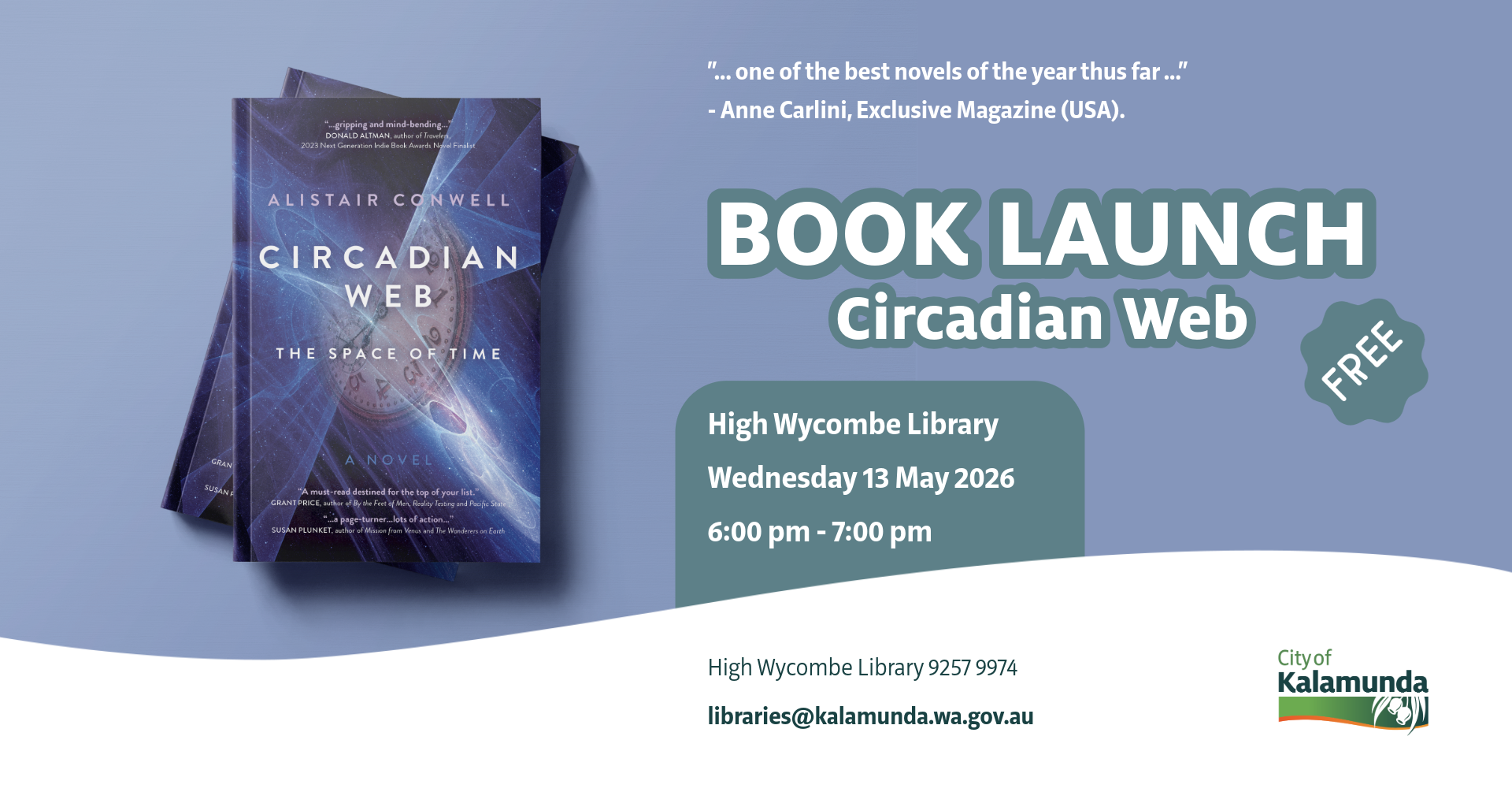 Book Launch - Circadian Web: The Space of Time by Alistair Conwell