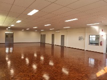 View of the main hall facing the smaller room at the rear at Cyril Road Hall in High Wycombe