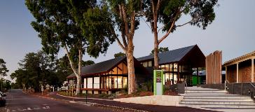 Evening view of the cultural centre from Haynes Street in Kalamunda