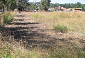 Showing a minimum fire break on an edge of property boundary