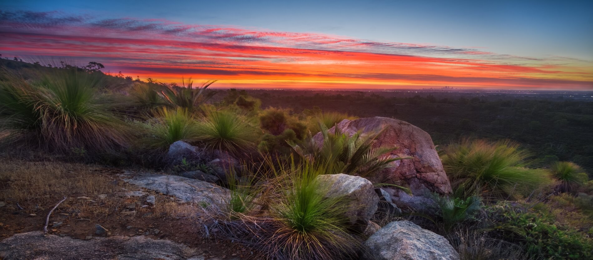 View from the Zig Zag showing Perth City during a sunset