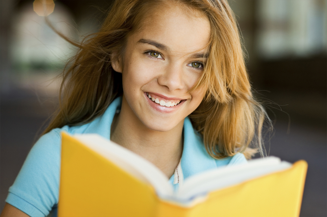 Girl with yellow book