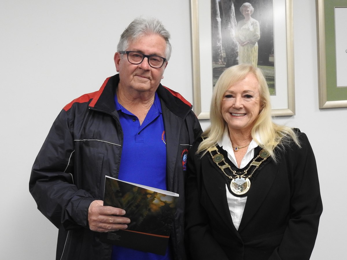 June/July 2021 Local Hero - Terry Davidson with Mayor Margaret Thomas