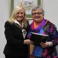 June/July 2021 Local Hero - Cathy Audino with Mayor Margaret Thomas