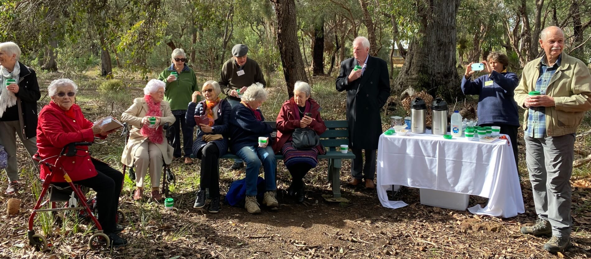 Morning tea at flora board launch on Kalamunda Railway Heritage Trail