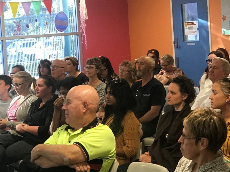 view of the community attending cultural awareness training held at Hartfield Park Recreation Centre in March 2019