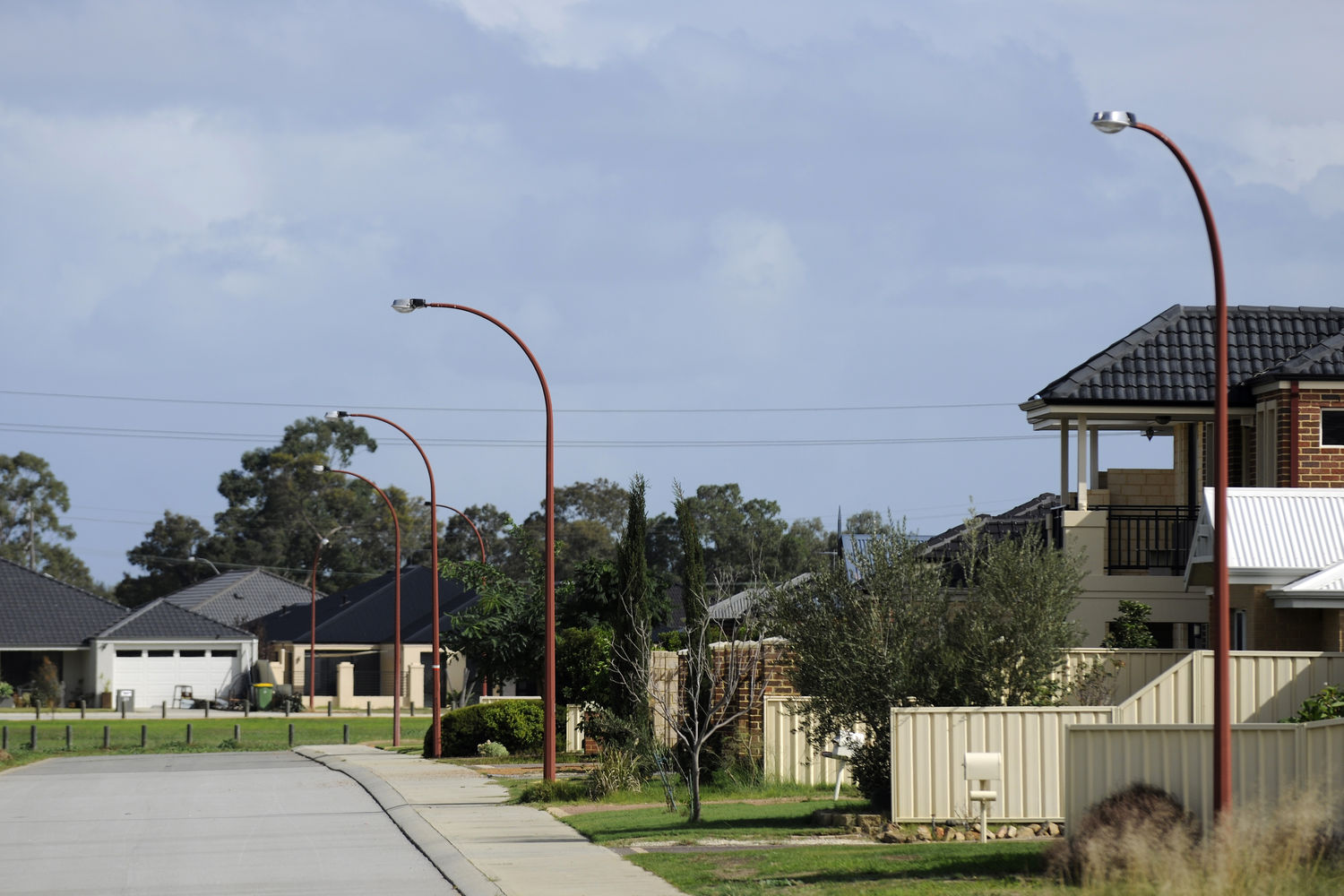 View of Wattle Grove residential area showing road and verge