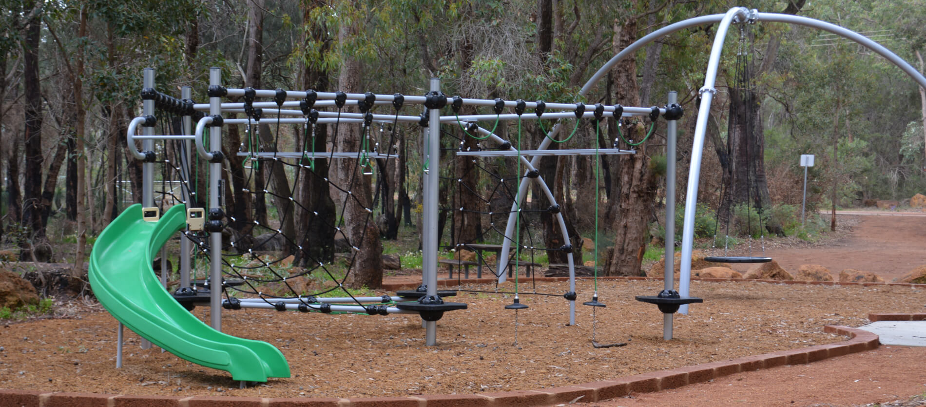 Close up of the playground at Alan Anderson Park located in Walliston