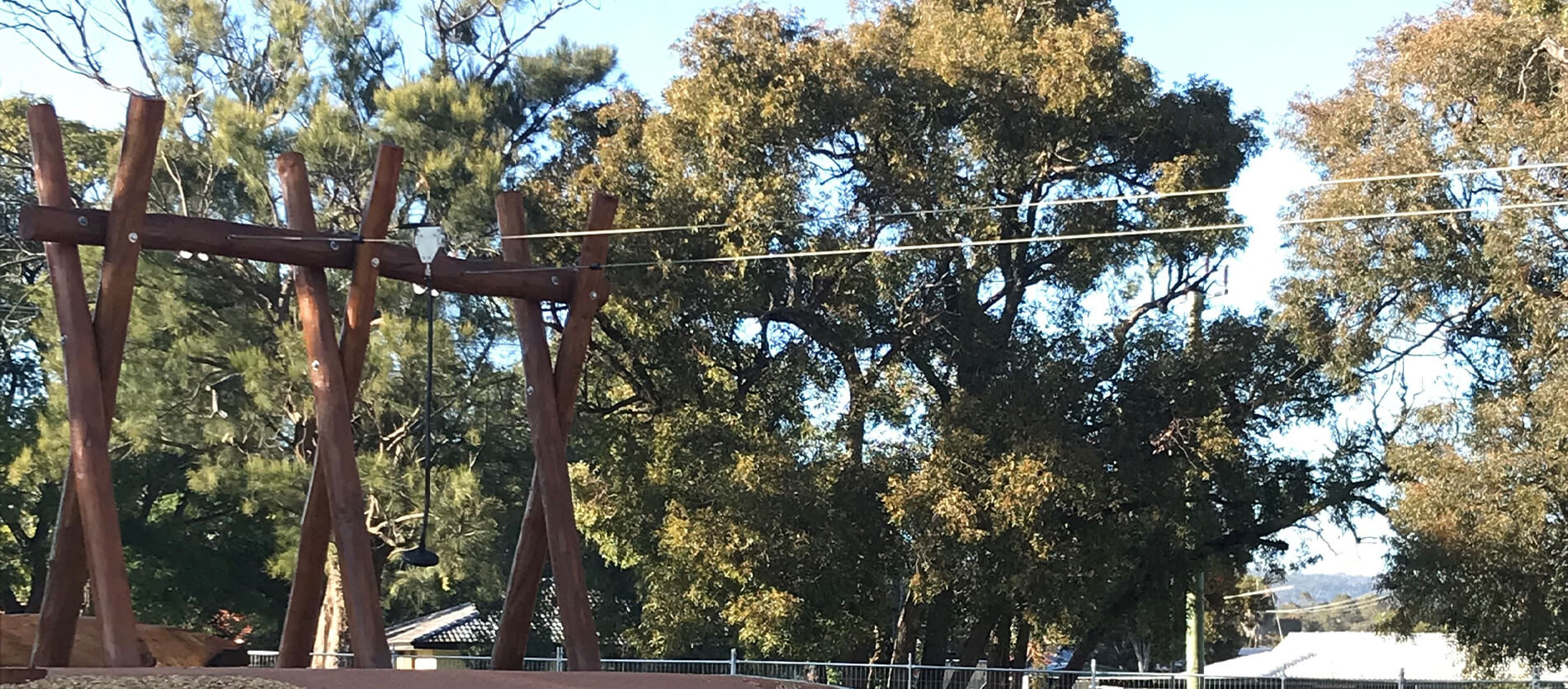 A view of the flying fox at Lincoln Road Reserve