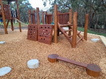 Meloway Reserve Playground Climbing wall Partial view of the Meloway Reserve Playground in Maida Vale