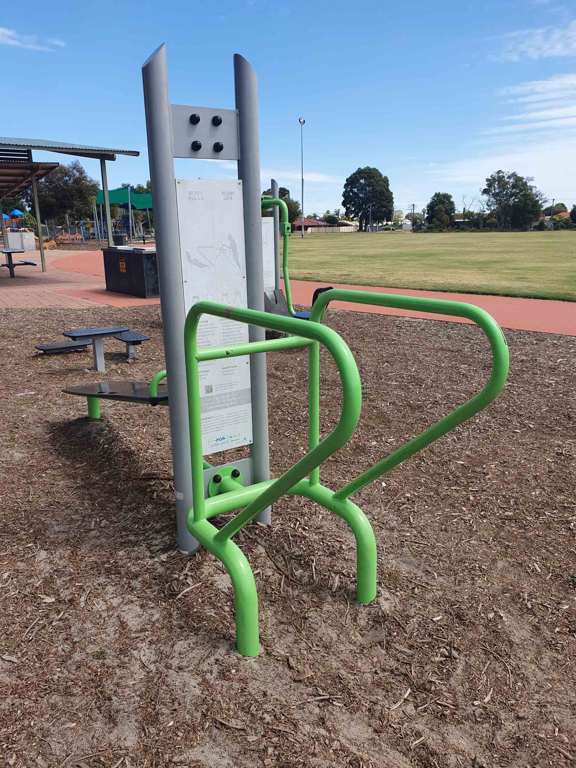 Outdoor equipment at Fleming Reserve in High Wycombe