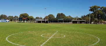 View of the AFL Footy field and clubhouse located at Scott Reserve in High Wycombe