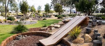 A dual slide installed at Wattle Grove Nature Discovery Park