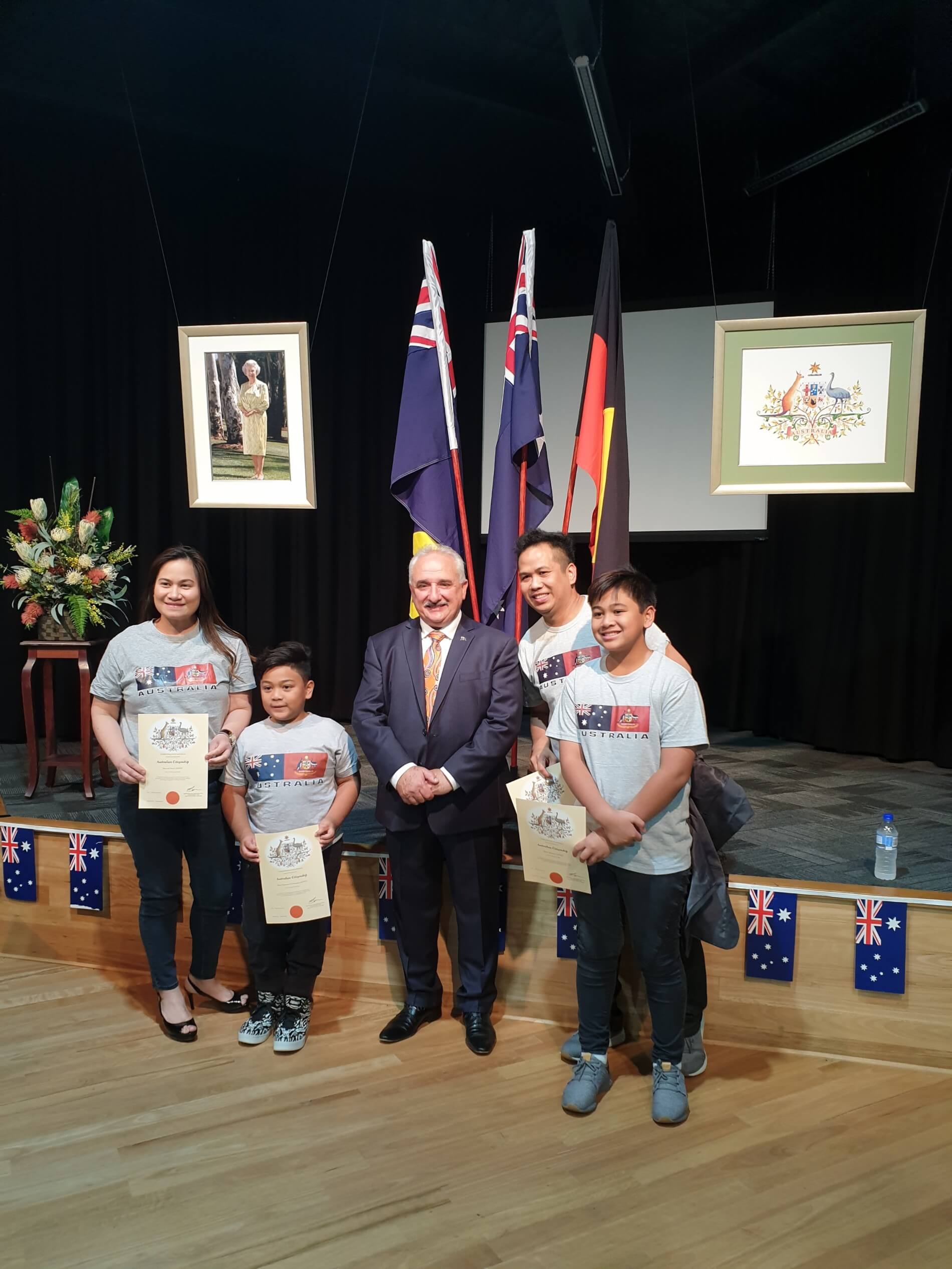 Agoot Family at a City of Kalamunda Citizenship Ceremony being held at Agricultural Hall located in Kalamunda