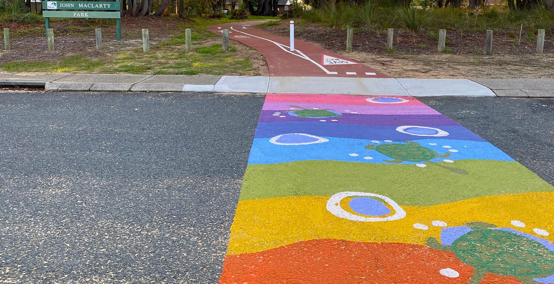 Maclarty Way Turtle Path road crossing in WABN project located in High Wycombe