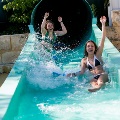 Girlsatendofwaterslide