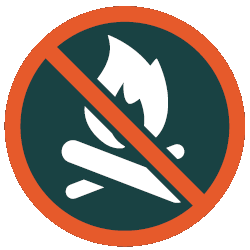 Signage for 'No Fire' on Walk Trails