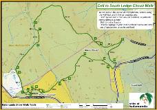 Map detailing Dell to South Ledge Circuit Walk walk trail