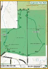 Map detailing Jorgensen Park walk trail