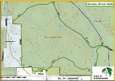 Map detailing Munday Brook Walk trail