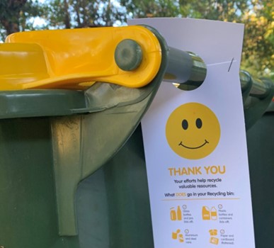 Recycling Bin with Tag